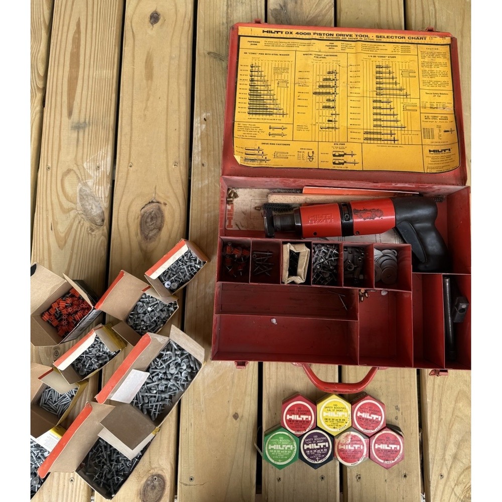 Hilti DX400 Powder Actuated Tool with Case & Lots Of Extras Preowned